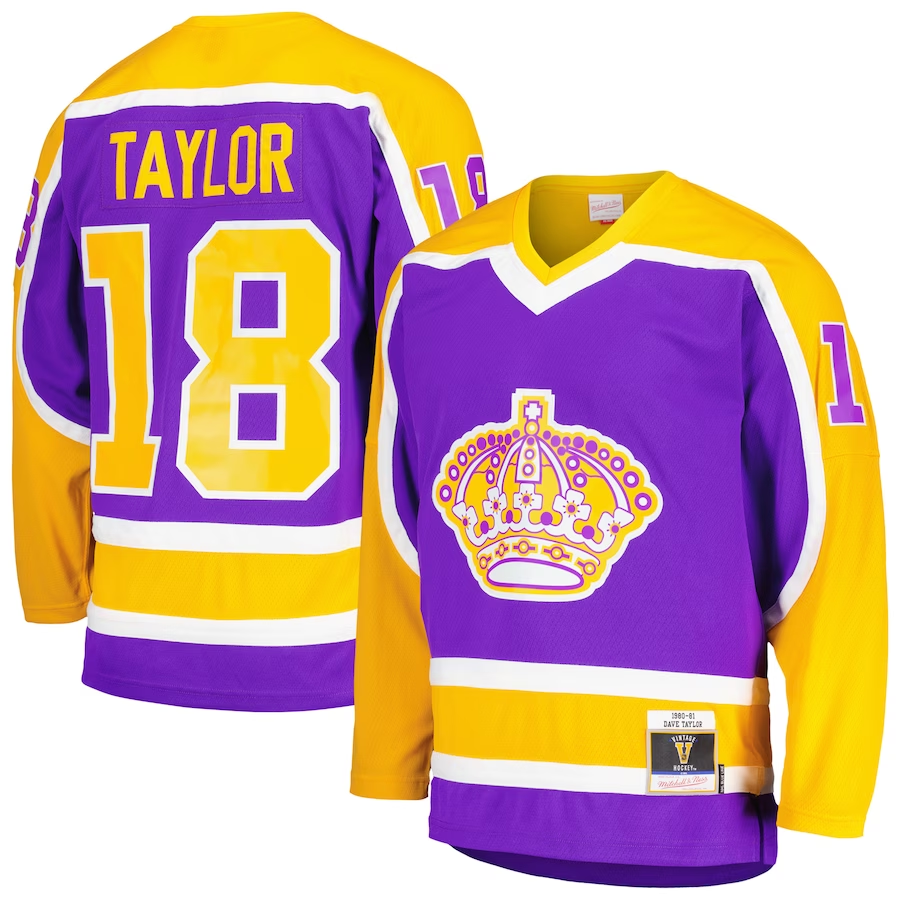 Men's Los Angeles Kings Dave Taylor Mitchell #18 Ness Purple 1980/81 Blue Line Jersey